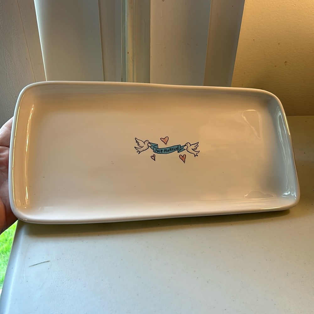 Rae Dunn Artisan Collection by Magenta “Just Married” Ceramic Decorative Tray